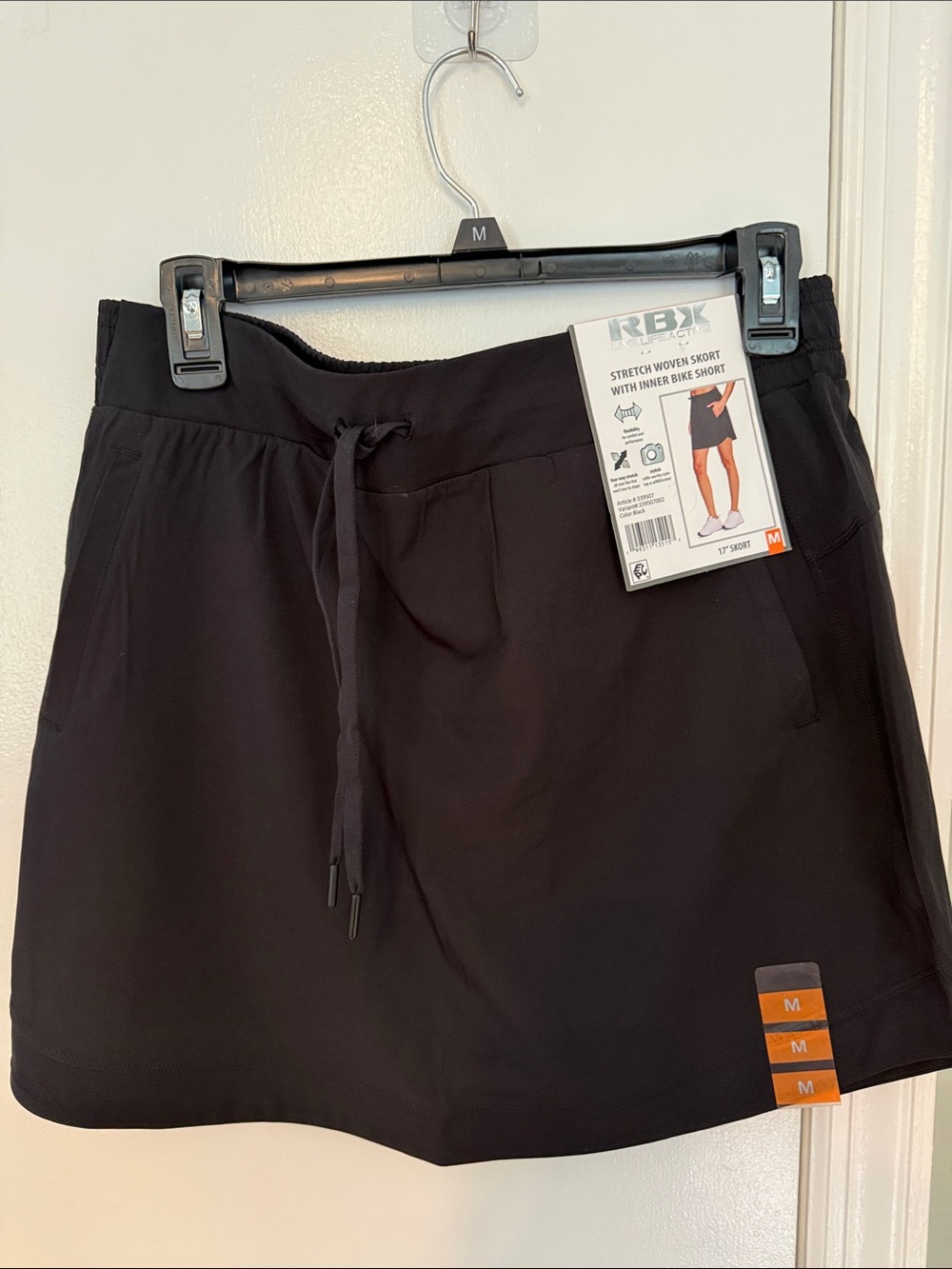 RBX Black Women's Athletic Skort with Drawstring Waist